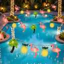 12FT 20LED Summer Hawaiian Themed Party Decorations Lights - LED Tropical Hawaiian String Lights Flamingo Pineapple Palm Tree Lights Waterproof for Summer Tropical Pool Beach Luau Party Decorations
