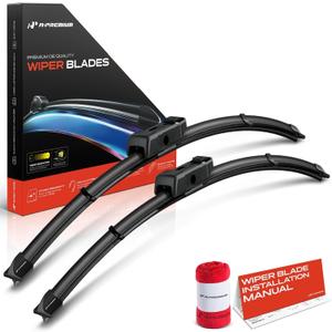 A-Premium Pack of 2 Windshield Wiper Blades with Wear Indicator & Towel - Compatible with Honda CR-V 2023-2024, Civic 2022-2024 & Acura Integra 2023-2024 - 24" and 19", TLPN Connector