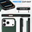 SHIELDON Slim Genuine Leather Wallet Case for iPhone 17 Pro 6.3 Inch 5G 2025 | Wireless Charging | RFID Blocking Credit Card Holder | Magnetic Closure | Full Protective Phone Cover | Evergreen