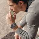 Compatible with Apple Watch 9/8/7/SE (2nd)/SE/6/5/4 42mm/44mm Band for Men, Rugged Full Protection Shockproof Case with TPU Band for iwatch 42/44/45mm Blackgray