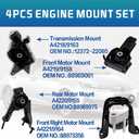 Engine Motor and Transmission Mount Kit Compatible with 2003-2008 Corolla 1.8L & 2003-2008 Matrix 1.8L & 2003-2008 Pontiac Vibe 1.8L Auto Transmission Repklace OE A4220 A4219 A4218 A4221 4pcs