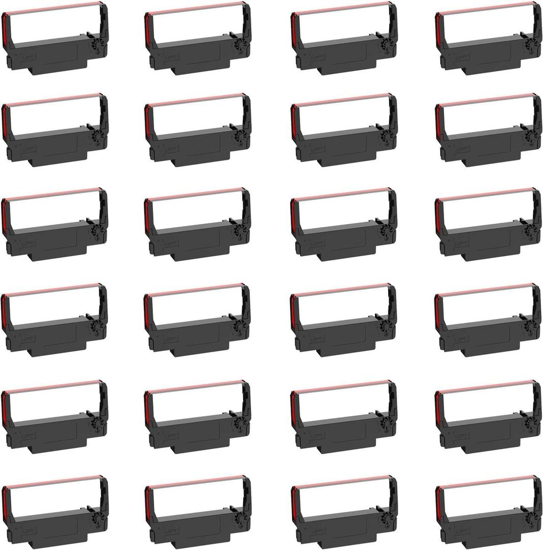 Bigger Replacement for ERC-30/34/38 B/R Ribbons, 24 Pack, Black and Red