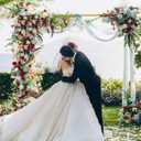 Wokceer Wedding Arch Backdrop Stand Square 6.6FTx6.6FT Gold Metal Balloon Arch Stand Garden Arbor Backdrop Frame for Wedding Birthday Party Baby Shower Photo Booth Background Decoration