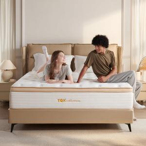 TQX Queen Mattress, 12 Inch Hybrid Mattress in a Box: Memory Foam & Pocket Springs for Pressure Relief, Motion Isolation, Medium Firm, CertiPUR-US Certified, Fiberglass Free TQX Queen Mattress, 12 Inch Hybrid Mattress in a Box: Memory Foam & Pocket Springs for Pressure Relief, Motion Isolation, Medium Firm, CertiPUR-US Certified, Fiberglass Free