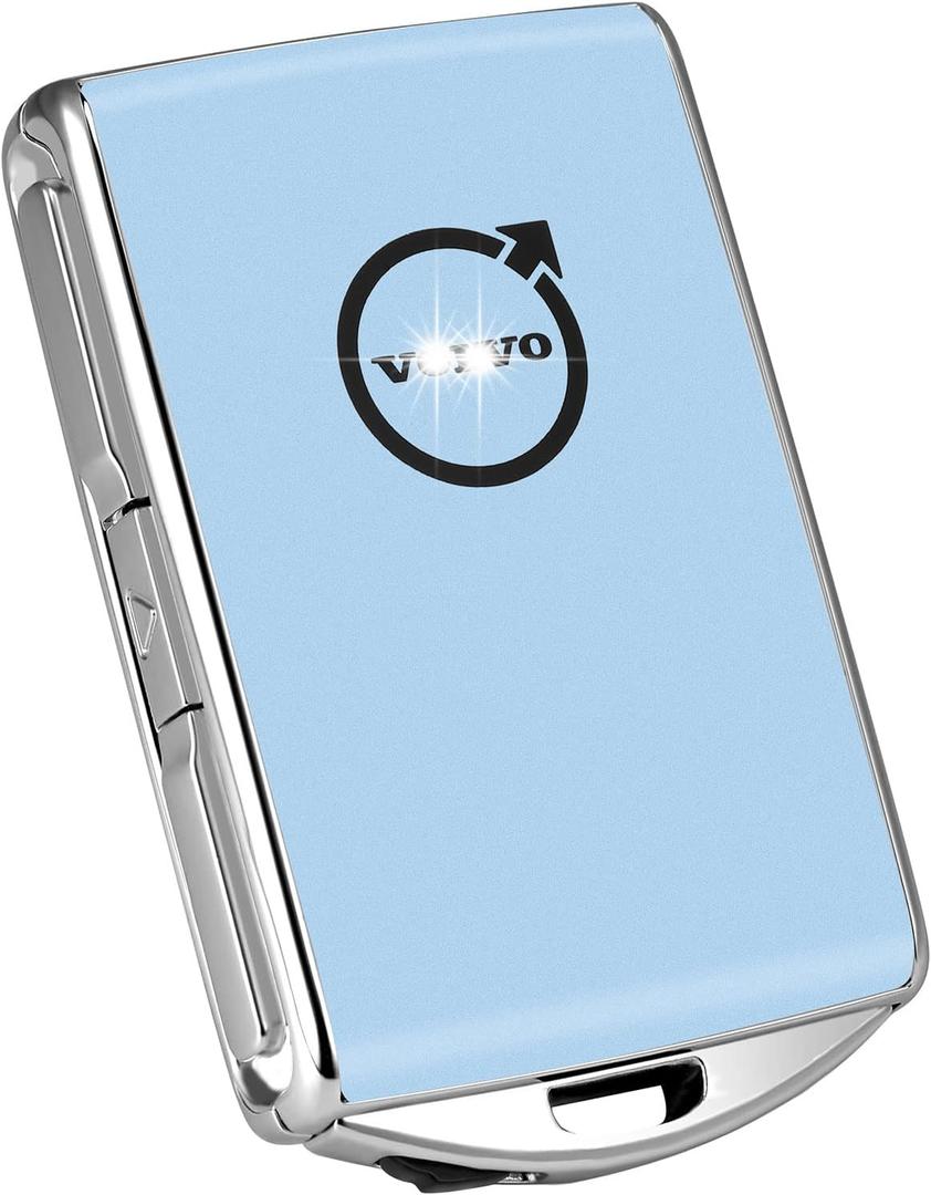 Car Key Fob Cover Compatible with Volvo XC90, XC60, XC40, S60, S90, V60, V90, Polestar 1, Polestar 2, Car Key Fob Case Refit Cover (Frosted - Blue)