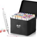 Alcohol Markers, 80 Colors Dual Tip Markers Broad Brush Tip and Fine Tip, Marker for Coloring Drawing Painting Art, Alcohol Marker Set with Case for Adults Kids (White Barrel)