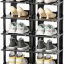 HAIXIN 14 Tier Vertical Black Shoe Rack for Front Door Entrance - Tall Shoe Organizer for Small Spaces, Closet Narrow Small Shoe Shelf Cabinet Free Standing Racks Holder Stand