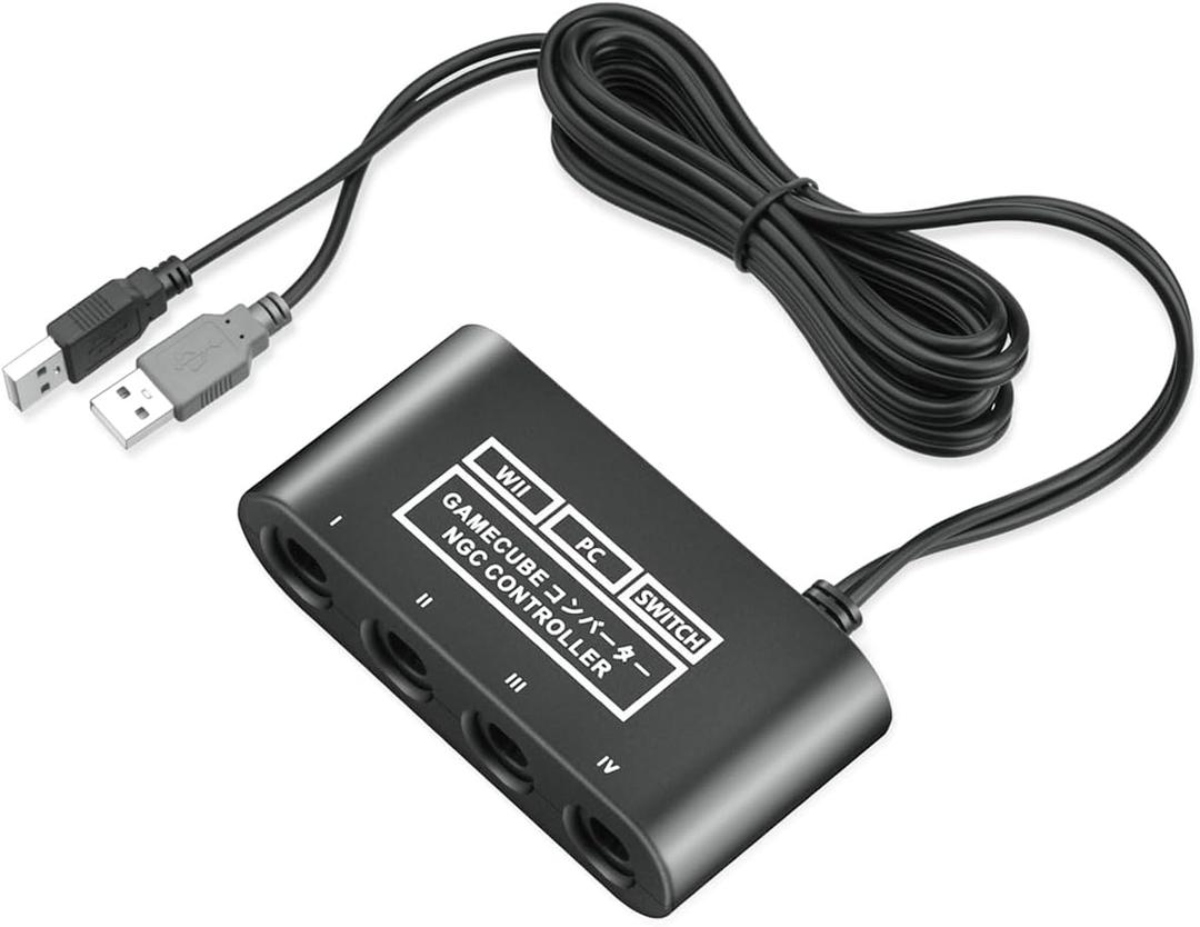 Gamecube Controller Adapter for Nintendo Switch / OLED / Switch 2 Gamecube Adapter, Compatible with PC WII U Switch2, Support 4 Gamecube Controller to Play Supper Smash Bros with 70IN Long Cable (Stable Version)