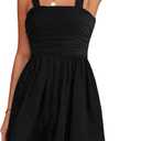 Women Casual Jumpsuits Summer Sleeveless Romper Shoulder Strap Loose Adjustable Stretchy Shorts Rompers with Pockets (Y263 Black, X-Large) (Black, XXL)