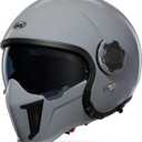 Modular Motorcycle Helmet with Double Visors, DOT Approved Motorcycle Helmets, Full Face Motocross Helmet for Adults Mens, Women Youth Grey-M