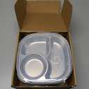 Potchen 6 Pack Stainless Steel Snack Containers with Lids, Reusable 4 Compartments Bento Boxes Snack Lunch Box for Divided Food Storage Container for Home Travel(Stylish)