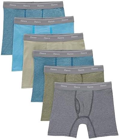 Hanes boys Originals Boxer Briefs, Stretch Cotton Underwear, Assorted, 6-pack Medium