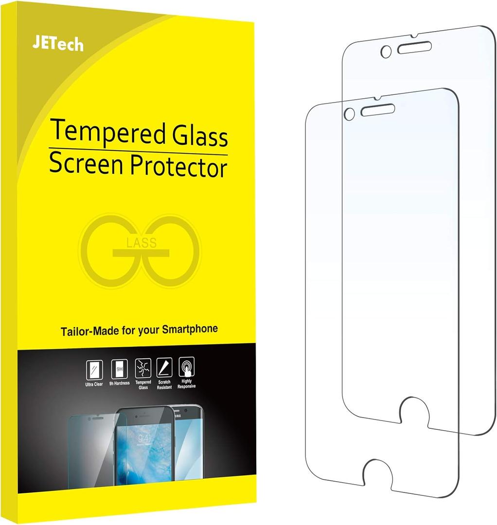 JETech Screen Protector for iPhone 8 Plus and iPhone 7 Plus 5.5-Inch, Tempered Glass Film, 2-Pack