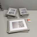 Picture Frames Set of 10 Gray Wood Grain, Bulk MDF Frames for 8x10, 5x7, 4x6 Photos Real Glass for Wall or Tabletop