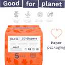 Pura Size 5 Eco-Friendly Diapers (24-35 lbs) Totally Chlorine Free (TCF), Hypoallergenic, Soft Organic Cotton, Sustainable, up to 12 Hours Leak Protection, Allergy UK, 6 Packs of 20 (120 Diapers)