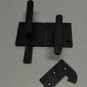 Aluminum Double Sided Garden Gate Latch for Wooden Fence and Barn Doors, Heavy Duty Flip Lock with Handles on Both Sides for Easy Opening and Closing Mounting Screws for Safety, 19x14x6cm(Black)