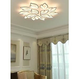 Modern Retractable Ceiling Fan with LED Light and Wood-Grain Accent Blades