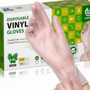 SWIFTLITE Disposable Vinyl Gloves, Food Safe, LatexFree PowderFree Clear Plastic Gloves for Cooking, House Clean, Food Prep (100, XLarge)