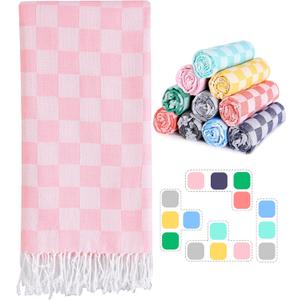 Travel Vacation Essentials Turkish Beach Towel Bath Towels Quick Dry Sand Free Oversized Bath Pool Swim Extra Large XL Blanket Adult Travel Cruise Accessories Must Haves Clearance Stuff Necessities (72 x 36 inch, 1pcs Pink)