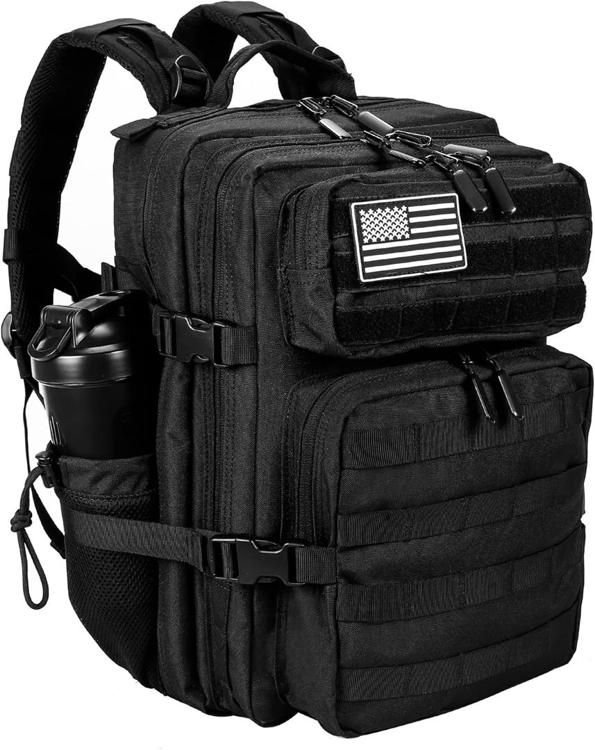 LHI Tactical Military Backpack for Men and Women 25L/35L Army Assault Pack Bag Small Rucksack with Bottle Holder, Medium