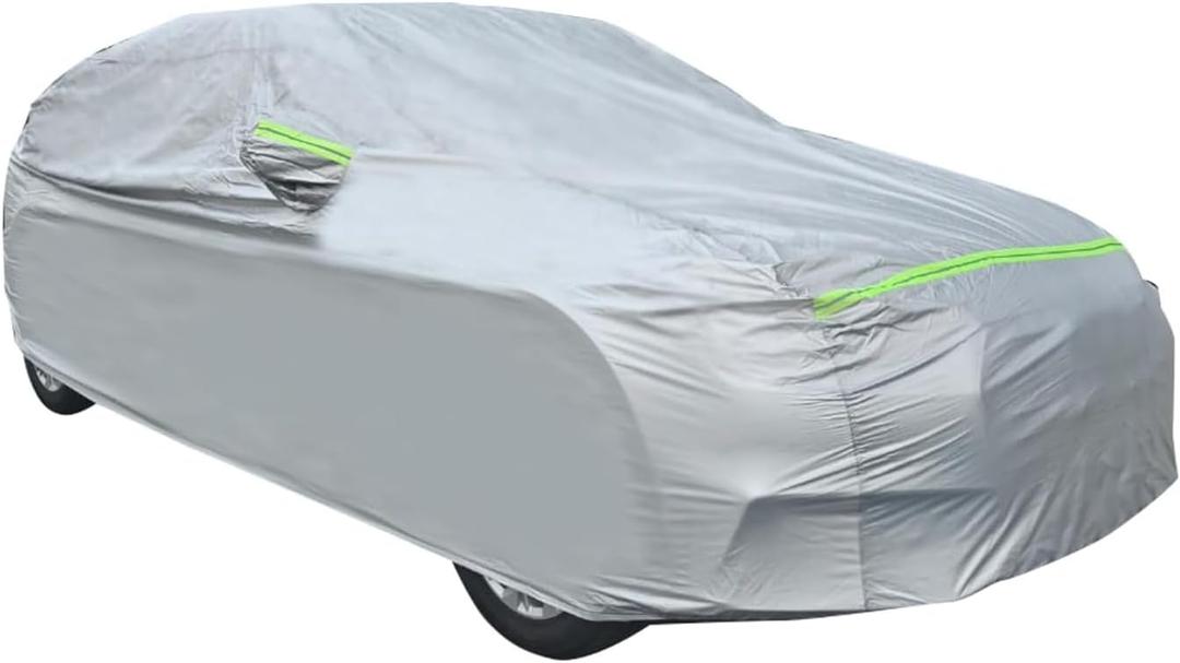 MLY Car Cover Waterproof All Weather, Dustproof Sun Protection Scratch Resistant Outdoor Full Exterior Car Cover, Universal Fit for Sedan (175-183 Inch)