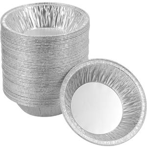 (50 Pack Pie Pans 5 inch,Mini Pie Tins HEAVY-DUTY Disposable Aluminum Foil Tart,pie Pans for Baking Personal Mini Pies, Easily Stack & Store, Freeze & Reheat