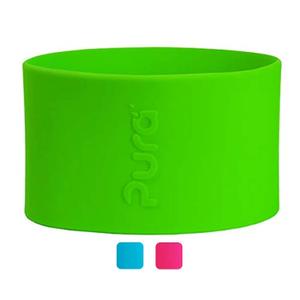 2 x Pura Kiki Bottle Short Silicone Sleeves - Plastic-Free, Medical Grade, NonToxic, MadeSafe Certified | Adds Grip, Non-Slip, Removable | Provides Insulation for Hot & Cold Liquids | Green