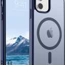 SUPFINE Magnetic for iPhone 11 Phone Case(Compatible with MagSafe)(Military Grade Drop Protection) Translucent Matte Shockproof Phone Cover, Navy Blue