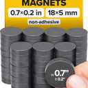 Strong Ceramic Round Small Magnets (0.7x0.2/18x5mm, 50 pcs) - Heavy Duty Magnets, Non-Corrosive, High Thermal Resistance, Versatile for Home, Office, Workshop, Whiteboard, Fridge and Hobby Use