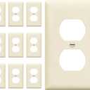 ENERLITES Duplex Receptacle Outlet Wall Plate, Size 1-Gang 4.50" x 2.76", Unbreakable Polycarbonate Thermoplastic, UL Listed, 8821-LA-10PCS, Light Almond (10 Pack)
