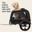 Retrospec Rover Hauler Pet Bike Trailer - Small & Medium Sized Dogs Bicycle Carrier - Foldable Frame with 16 Inch Wheels - Non-Slip Floor & Internal Leash - Black, One Size