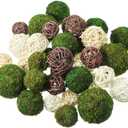 36 Pcs Wicker Rattan Balls Decorative Balls for Vase Centerpiece Bowls Orbs Filler for Spring Summer Craft, Wedding Party, Potpourri Decor, 4 Sizes (Fresh Color)