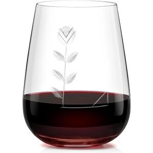 Unique Monogrammed Stemless Glasses - Personalized with Letter L Initial, 16 Oz Capacity, Handcrafted Crystal Stemless Glasses with Engraved Initials - Ideal  Gifts for Women, Men