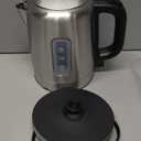 Basics Electric Stainless Steel Kettle for Tea and Coffee, BPAFree, Fast Boiling, Auto ShutOff, 1 Liter, 1500W, Black and Silver