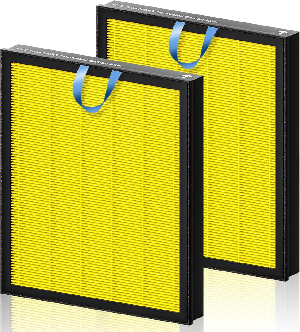 Vital 100S Pet Care Replacement Filter for LEVOIT Vital 100S and Vital 100S-P Air Purifier, H13 True HEPA and High-Efficiency Activated Carbon Filter, Vital 100S-RF-PA, LRF-V102-YUS, 2 Pack, Yellow (Vital 100S / Vital 100S-P, Yellow - Pet Care Filter)