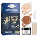 Tattoo Cover Up Makeup Waterproof & Sweatproof, 2 Colors Tattoo Cover Up Concealer, Suitable for Tattoos, Scars, Vitiligo, Spots, Invisible & Natural, for All Skin Tones
