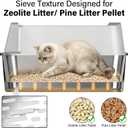 Stainless Steel Sifting Litter Box, XL Litter Boxes for Pine Pellets
Sifting Cat Litter Box Metal, 23''X14.5''X11.8'' Large,Easy Clean, Odor Control, Includes Liners & Scoop