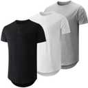 Dokotoo Men Mens 3 Pack Crewneck T-Shirts Multipack Short Sleeve Hipster Hip Hop Longline Classic Tee Tops XL