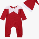 LYSINK Newborn Baby Boy Girl Christmas Outfit Elf Santa Claus Costumes with Hat Toddler Infant Romper Onesie Elf Costume (Red, 6-12 Months)