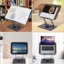 Book Stand for Reading, Multi-Angle & Height Book Holder with 360 Swivel Base, Lightweight Foldable Cookbook Stand for Kitchen, Office, Textbook, Recipe, Music Scores, Kindle, Tablet (Regular Version)