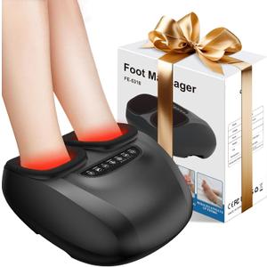 Shiatsu Foot Massager Machine with Soothing Heat, Deep Kneading Therapy, Air Compression, Improve Blood Circulation and Foot Wellness,Relax for Home or Office Use