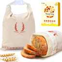 Beeswax Bread Bags 2 Pack, Reusable Bread Storage Boxes for Homemade Sourdough, Cotton Food Bags Loaf Containers to Keep Fresh Large