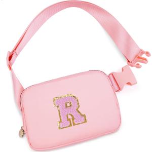 Birthday Gifts for Women - 30th 40th 50th 60th 70th Birthday Gifts for Mom Daughter Her Friend Sister Girlfriend, Personalized Gifts Christmas Gifts, Initial Belt Bag Crossbody Bags, Pink R