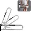 Toilet Grab Bar 31 Inch, BVTOURA Flip-Up Safety Rail with Soft Silicone Anti-Slip Finger-Grip Handle and Paper Holder, Stainless Steel U-Shaped Support Bar for Elderly Disabled, Brushed Nickel