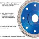 Diamond Blade, 5pcs 4 inch Super Thin Dry Wet X-Teeth 65MN Diamond Circular Saw Blades Disc for 7/8 inch Arbor Angle Grinder Cutting Tile, Concrete, Porcelain, Granite, Ceramic, Marble (Blue)