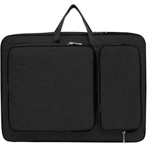 8K Artist Portfolio Carry Backpack Case Versatile Art Bags Waterproof Adjustable Drawing Board Backpack Art Storage Bags for Artworks Painting Drawing Sketching 19.7” x 14.6” x 2.4” (Dark black)
