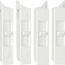 Jetec 4 Pieces Tilt Latch Pairs White Plastic Construction Snap-in Latch Pairs Spring Loaded Sliding Window Tilt Latch for Home Window Accessories