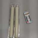 Homemory 2 PCS Flameless Taper Candles with Remote and Timer, 9.6 inch Ivory LED Candle Sticks Battery Operated, Dripless Real Wax Window Candles with 3D Flickering Flame for Fireplace Christmas