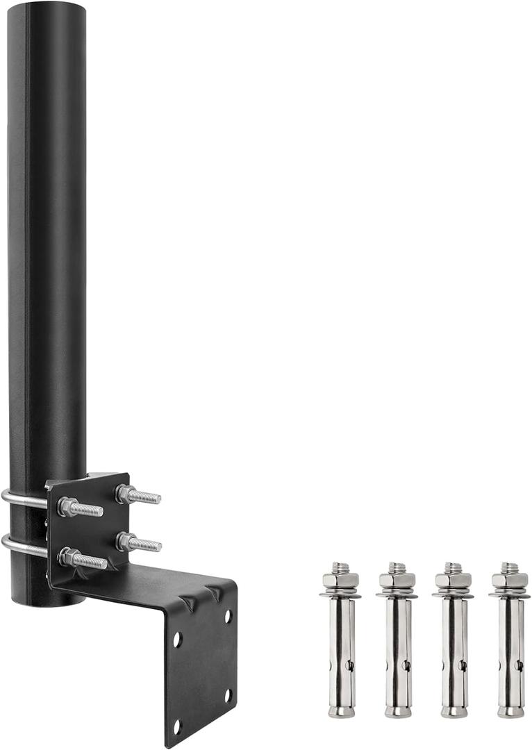 XRDS-RF Antenna Mounting Pole 16 inch, Heavy Duty 16'' Antenna Pole Universal Weather Proof Pole Mount Bracket for Outdoor Antenna (Black)