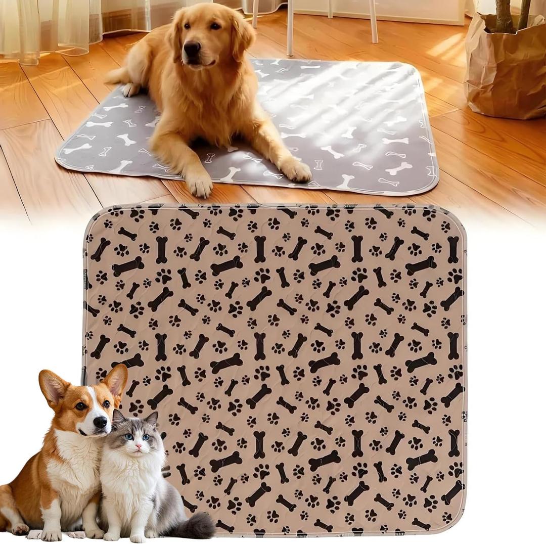 Pee Pads with Pheromones, Elite Pads for Cats, Washable Pee Pads for Dogs, Leak-Proof & Anti-Slip Pet Training Pad for Home & Travel (Brown-A, S: 11.8" 11.8")